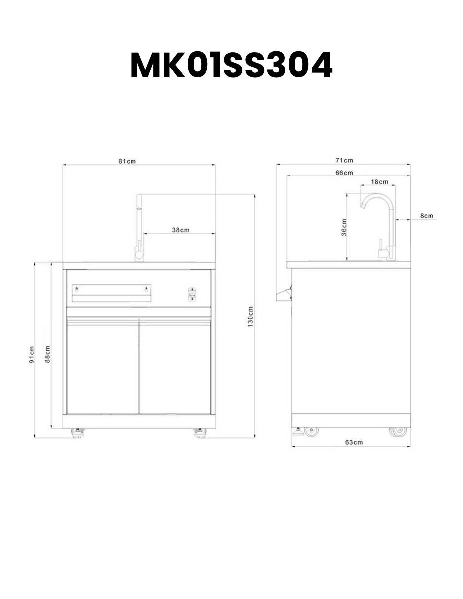 Gabinete plegable Thor de acero inoxidable