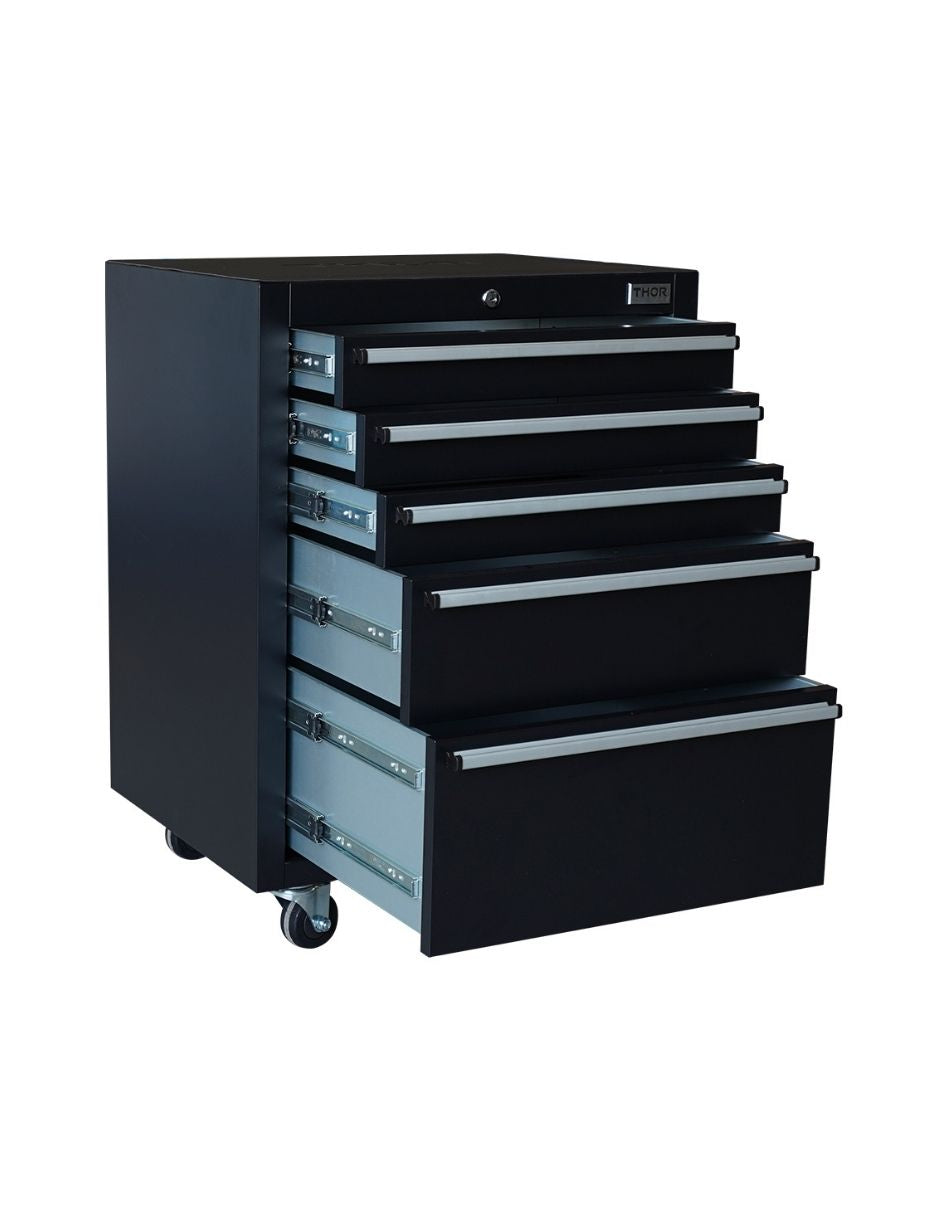 GABINETE DE HERRAMIENTAS THOR 5 COMPARTIMENTOS NEGRO HTC2405PC