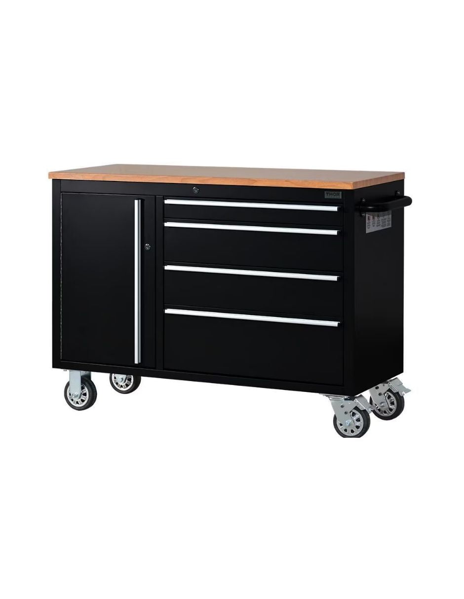 GABINETE DE HERRAMIENTAS DE 48 CON 4 CAJONES COLOR NEGRO HTC4804PC
