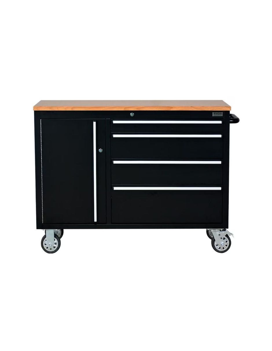 GABINETE DE HERRAMIENTAS DE 48 CON 4 CAJONES COLOR NEGRO HTC4804PC
