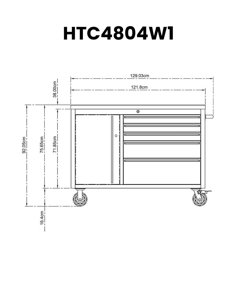 GABINETE PROFESIONAL 48" THOR DE ACERO INOXIDABLE HTC4804W1