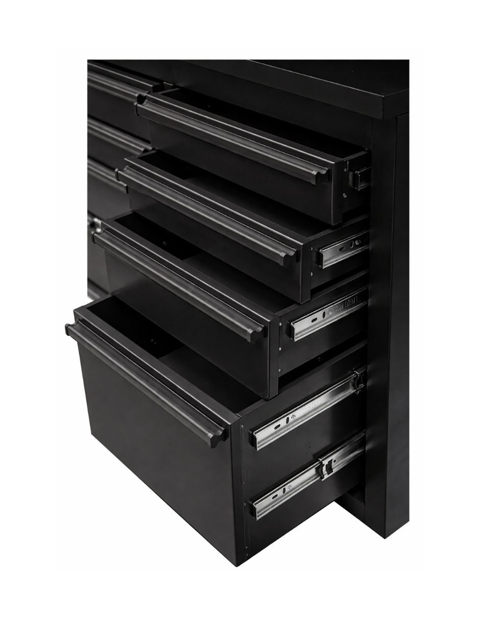 GABINETE DE ACERO INOXIDABLE PARA HERRAMIENTAS 18 CAJONES INCLUYE SUPERIORES HTC7218PC