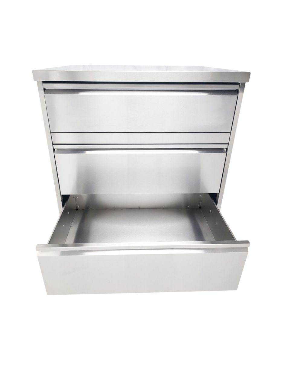GABINETE DE ACERO INOXIDABLE CON 3 CAJONES OK3D01S-W