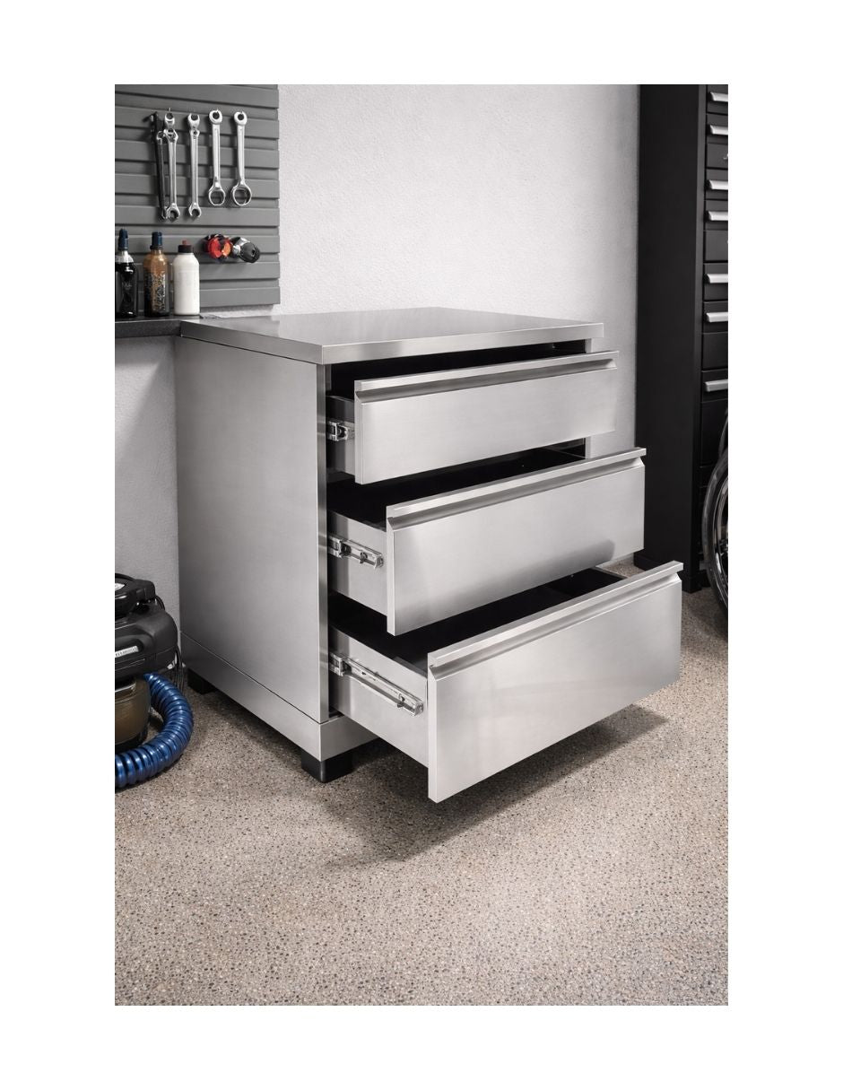 GABINETE DE ACERO INOXIDABLE CON 3 CAJONES OK3D01S-W