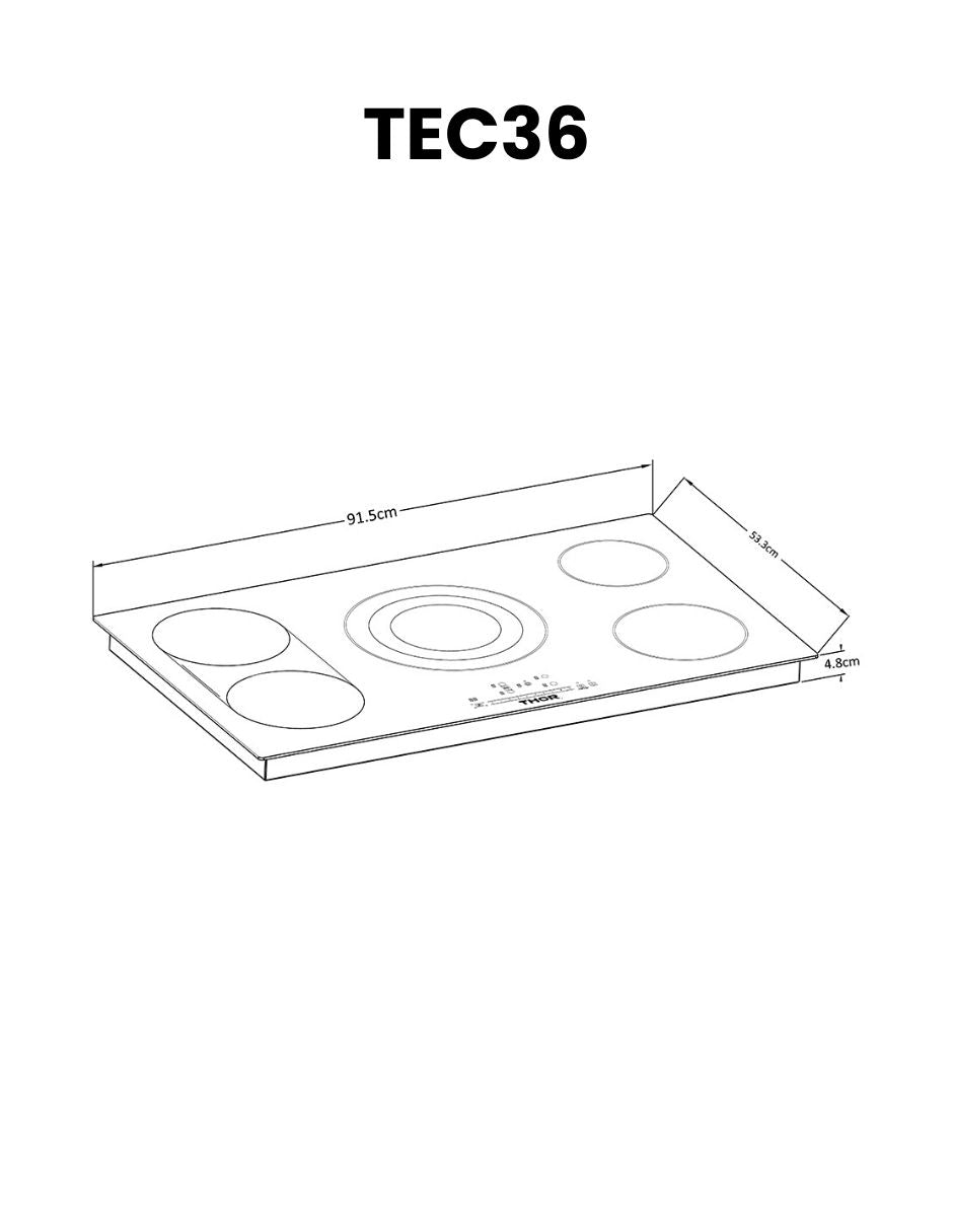 Parrilla eléctrica empotrable Thor TEC36